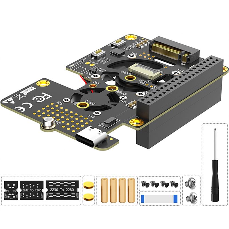 Pi 5 Case - HAT PCIe para M.2 NVMe SSD
