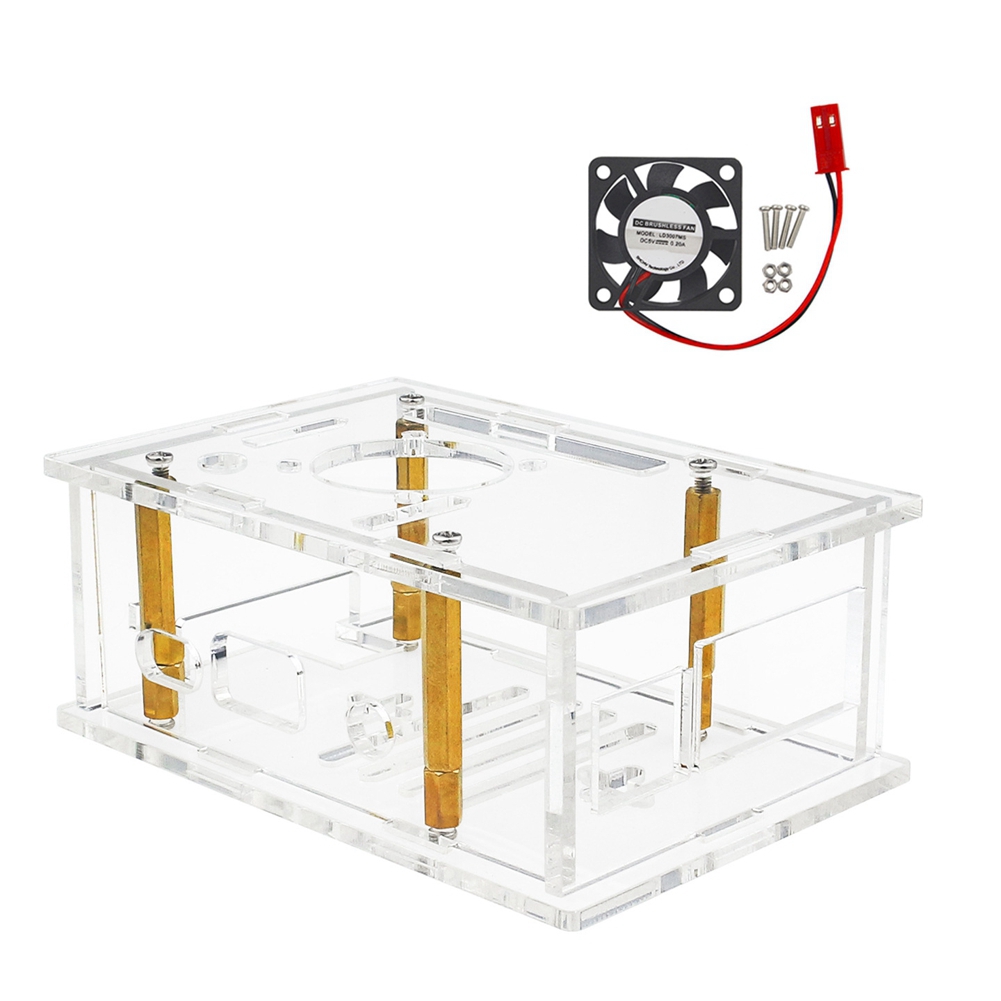 Pi 4 Case - Caixa de acrílico ABFN com ventilador