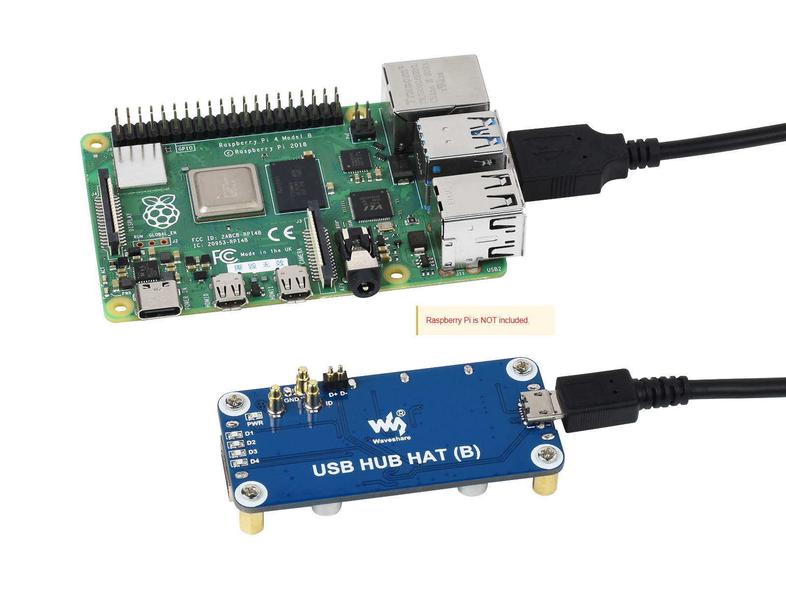 Waveshare USB HUB HAT (B) 4 po - Pi Zero avaliação e preço