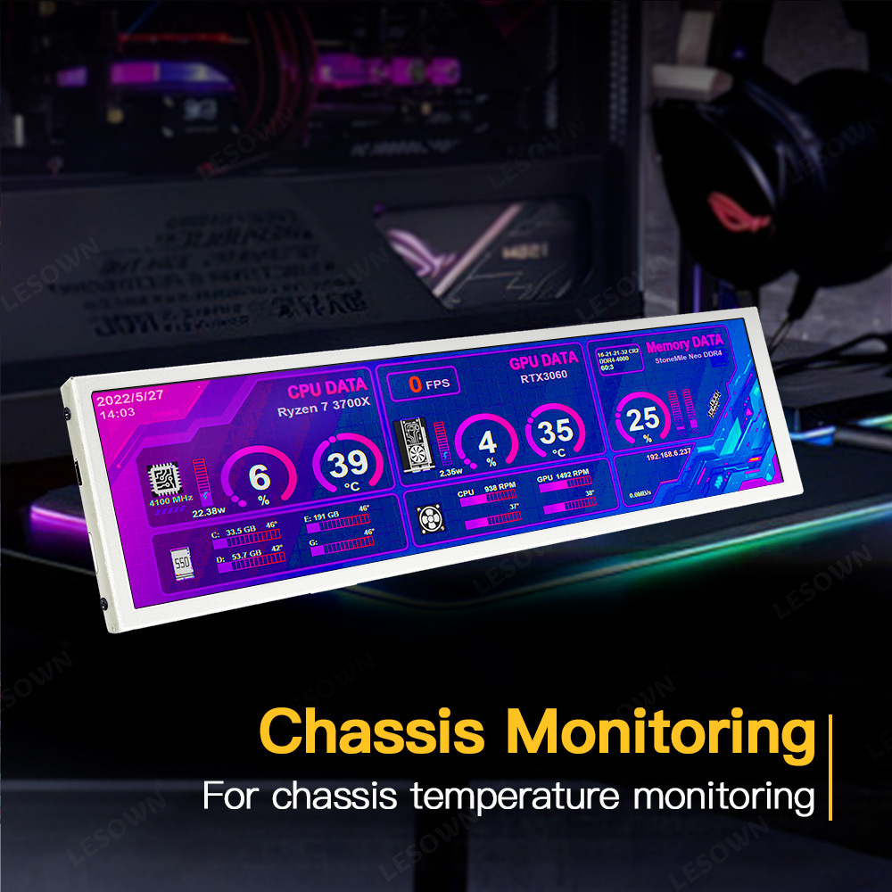 Monitor LESOWN Bar Display de  - Pi 4 Case avaliação e preço