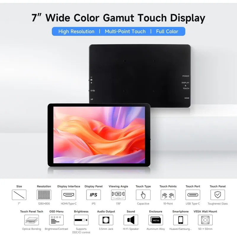 Display Touch Capacitivo de 7  - Raspberry Pi avaliação e preço