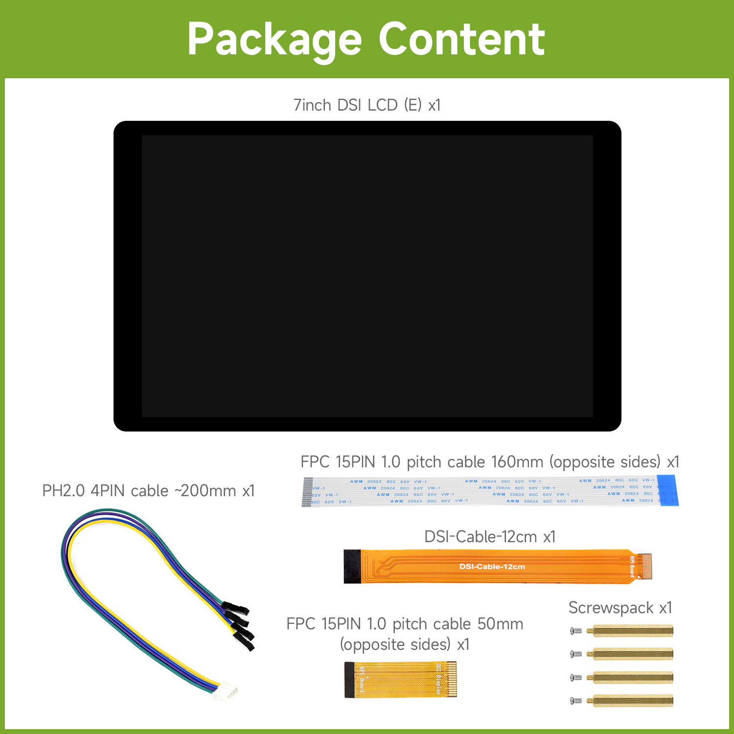 Display LCD DSI (E) de 7 poleg - Pi Display avaliação e preço