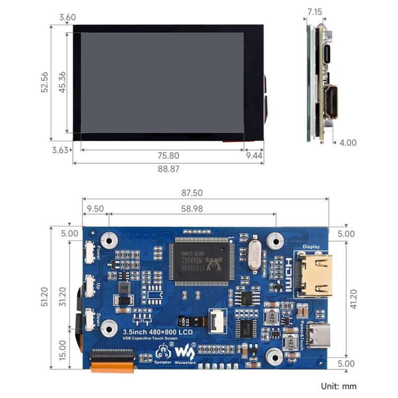 Tela LCD de toque capacitiva I - Raspberry Pi 5 avaliação e preço