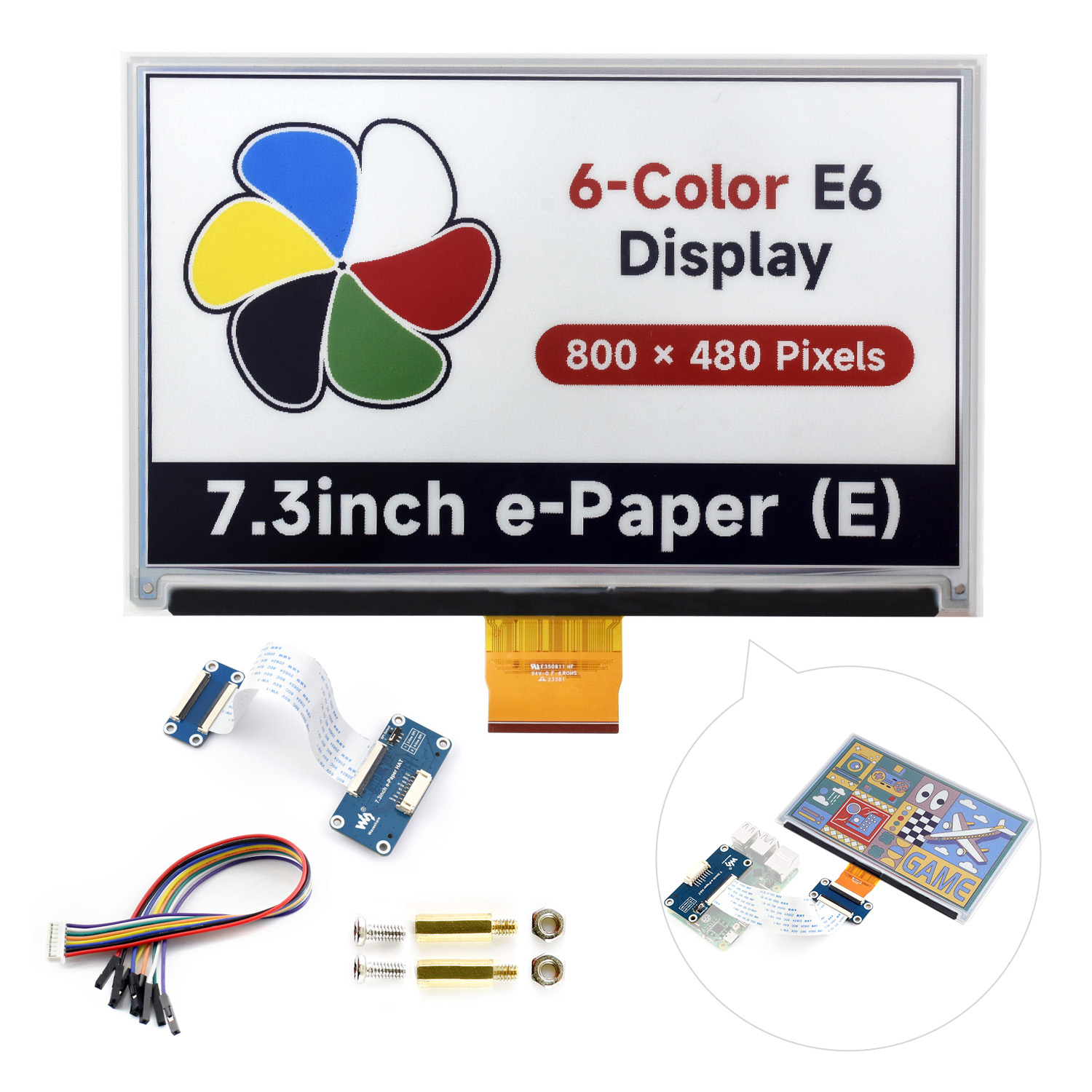 Waveshare display de papel ele - Pi Display avaliação e preço