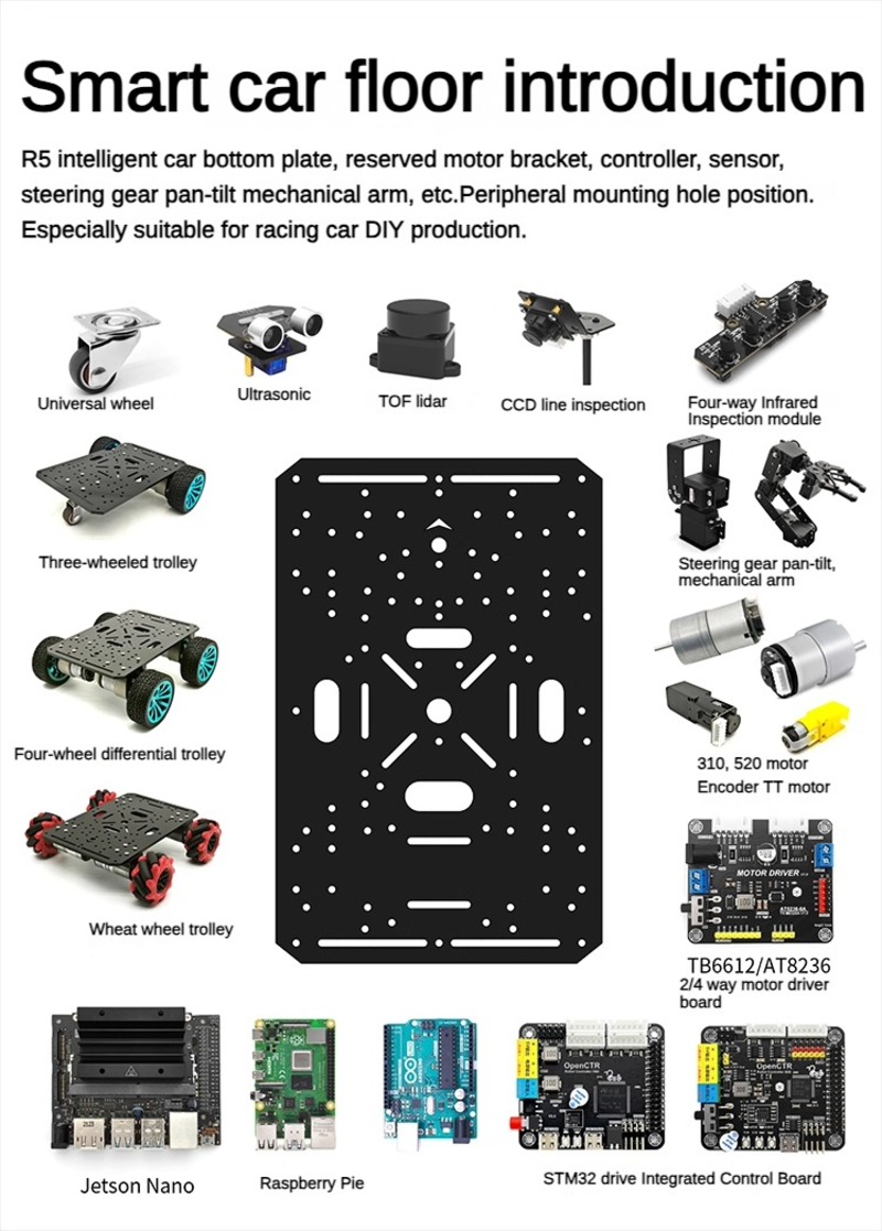 Chassi de Carro Robô 4WD com M - Raspberry Pi Kit avaliação e preço